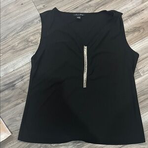 New York & Company Black Top with Gold Detail